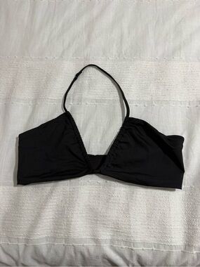 SKIMS Black Halter Bikini Top